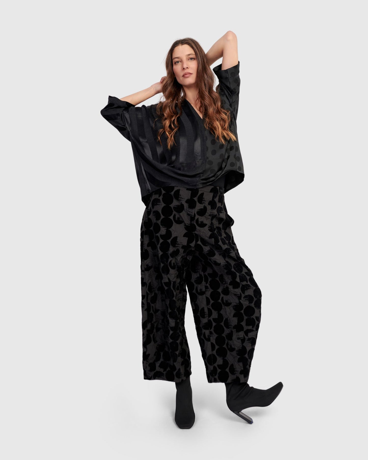 Fatima Draped Top, Black