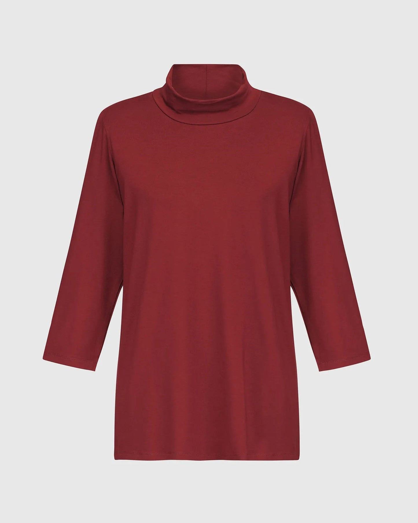 Essential Mockneck Top, Plum