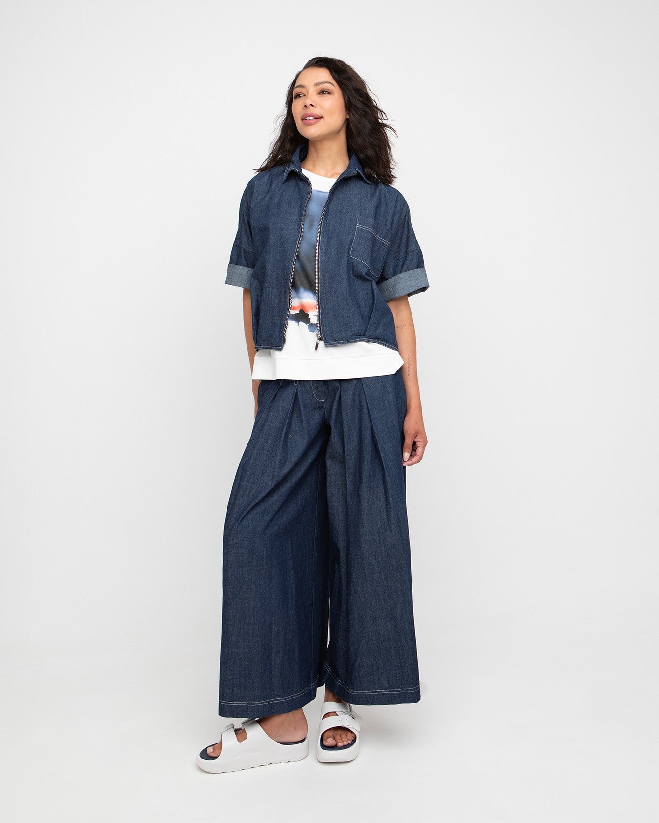 Ozai N Ku Indo Zip Shirt, Denim