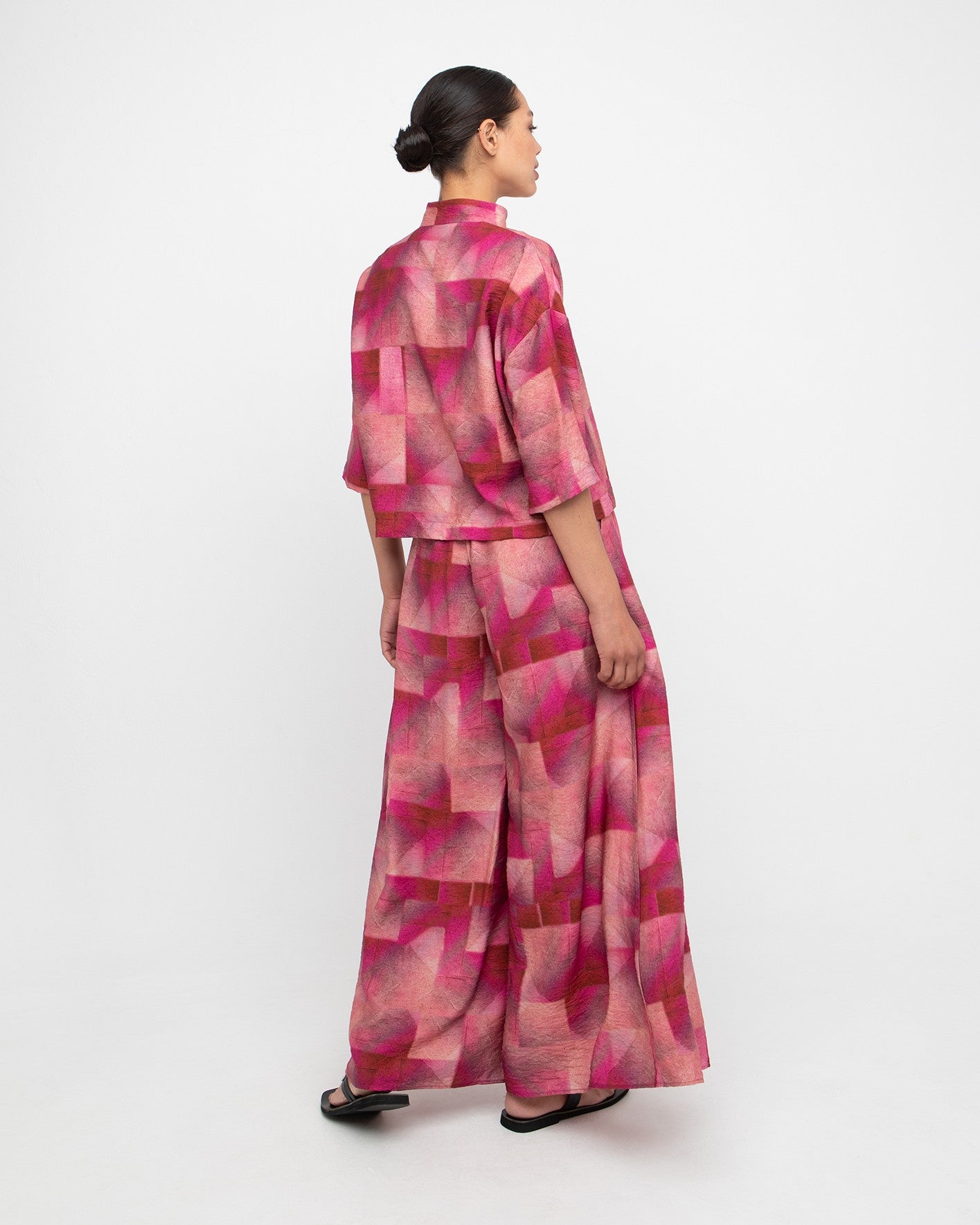 Ozai N Ku Aurela Wide Trouser, Geo Pink