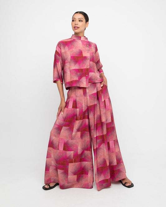Ozai N Ku Aurela Wide Trouser, Geo Pink