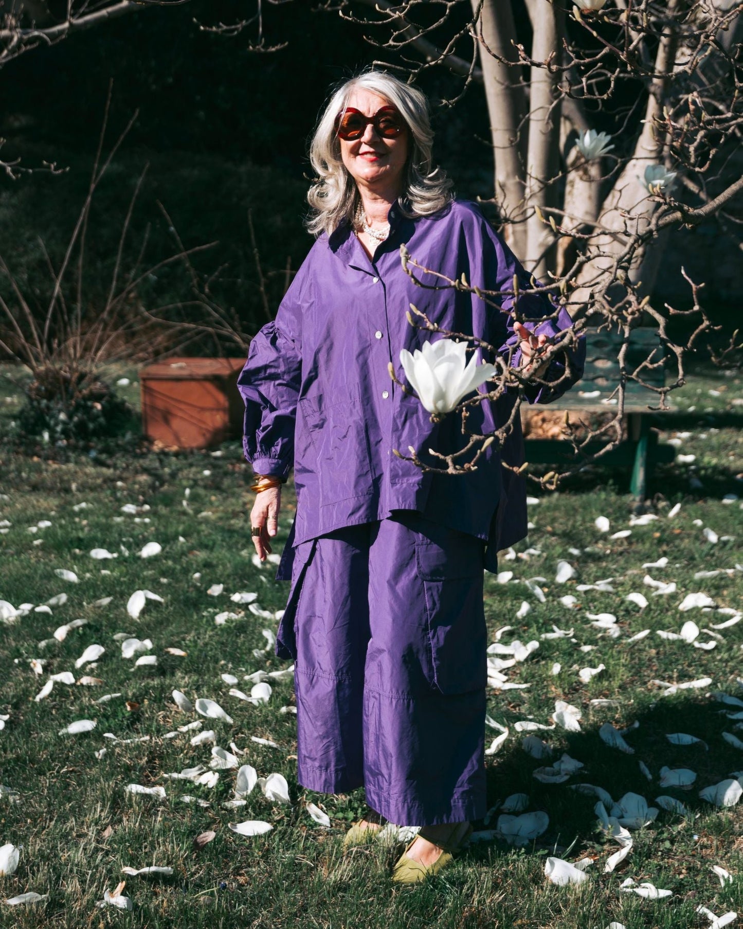 Essential Taffeta Puff Shirt, Amethyst