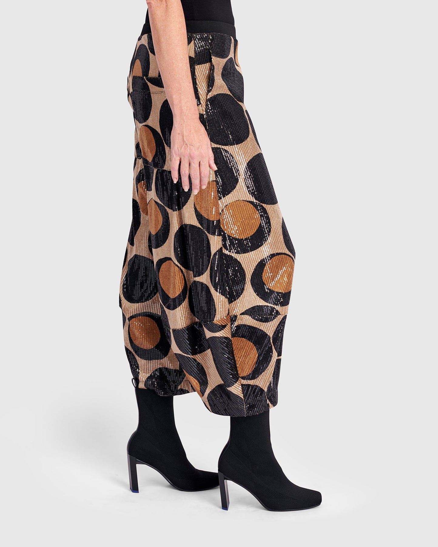 Shimmy Sequin Lantern Pants, Eclipse