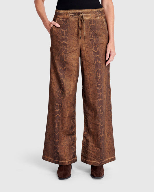 Python Wide Leg Stretch Jeans, Boa