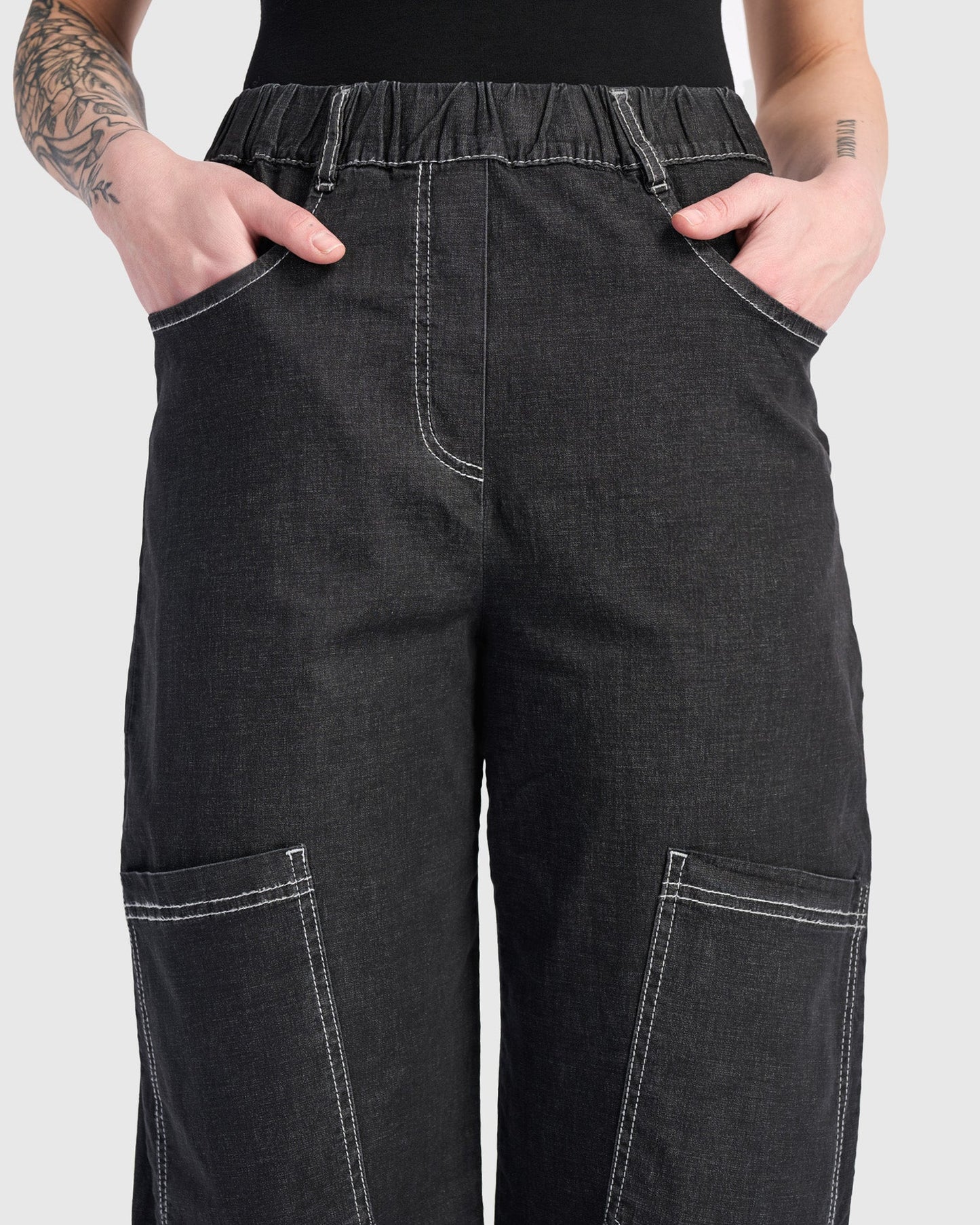 Denim Palma Capri Pants, Black