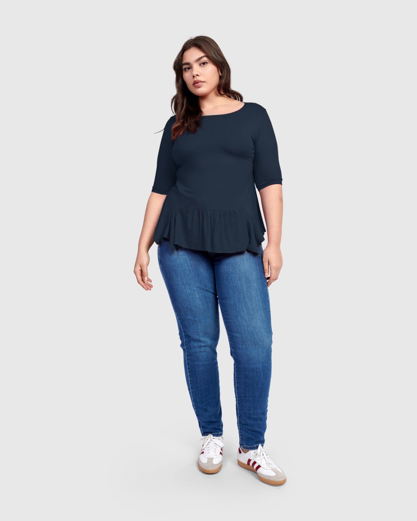 Addison Flouncy Tee, Navy
