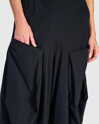 Tekbika Harem Pockets Pants, Black