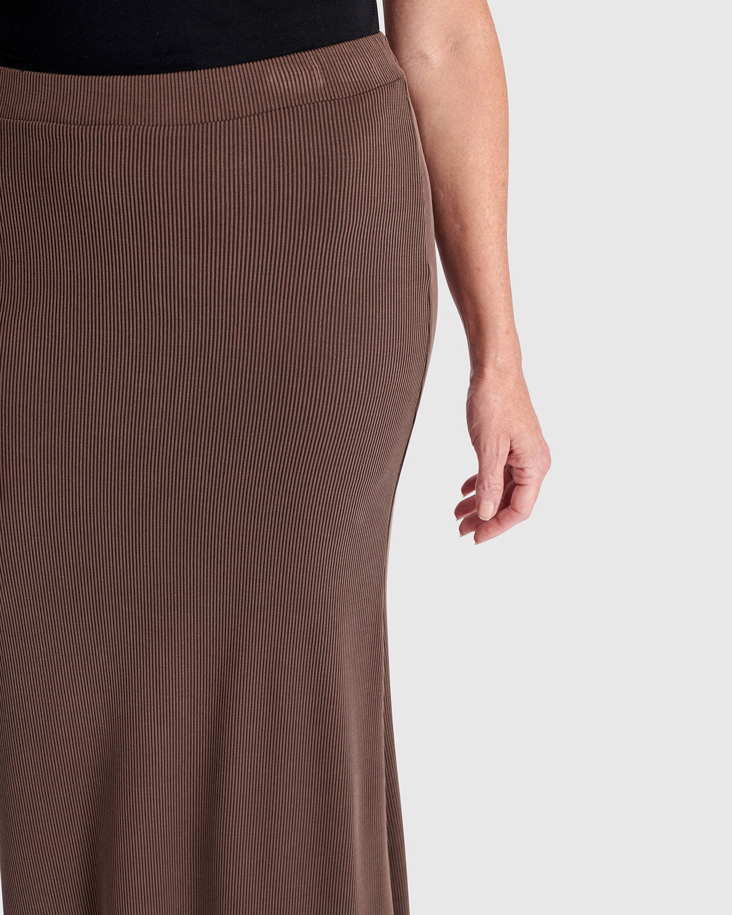 Essential Cupro Pencil Skirt, Coffee