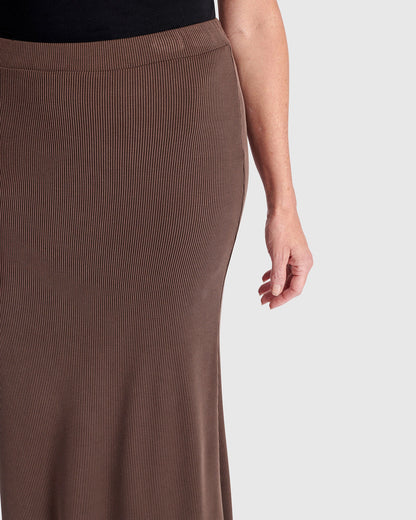 Essential Cupro Pencil Skirt, Coffee