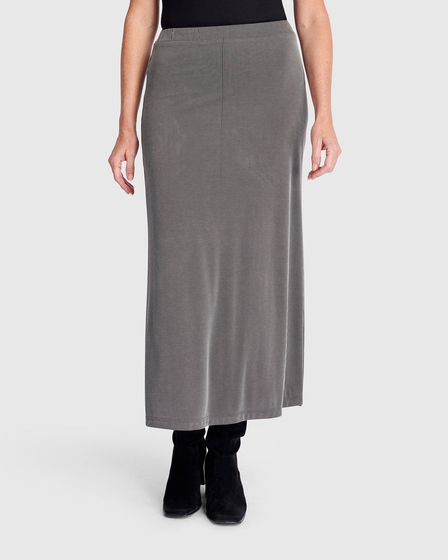 Essential Cupro Pencil Skirt, Fog