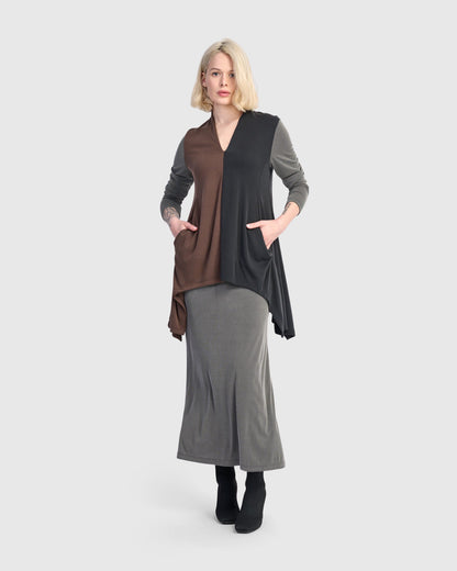 Essential Cupro Pencil Skirt, Fog