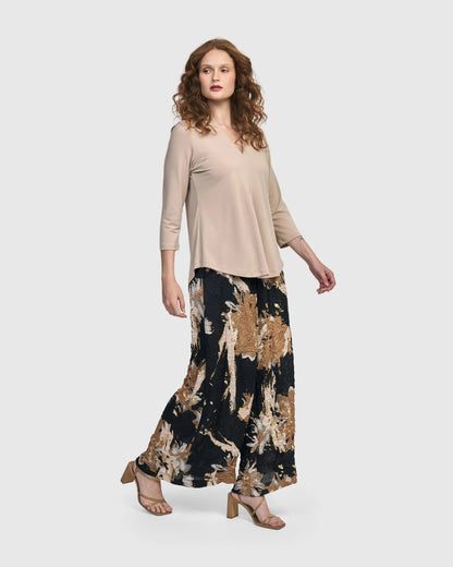 Essential V-neck Top, Champagne