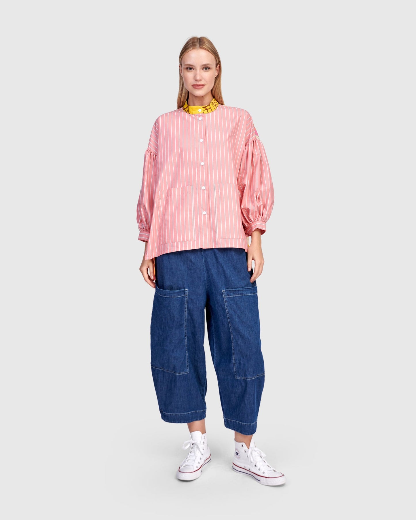Camellia Puff Shirt, Blush