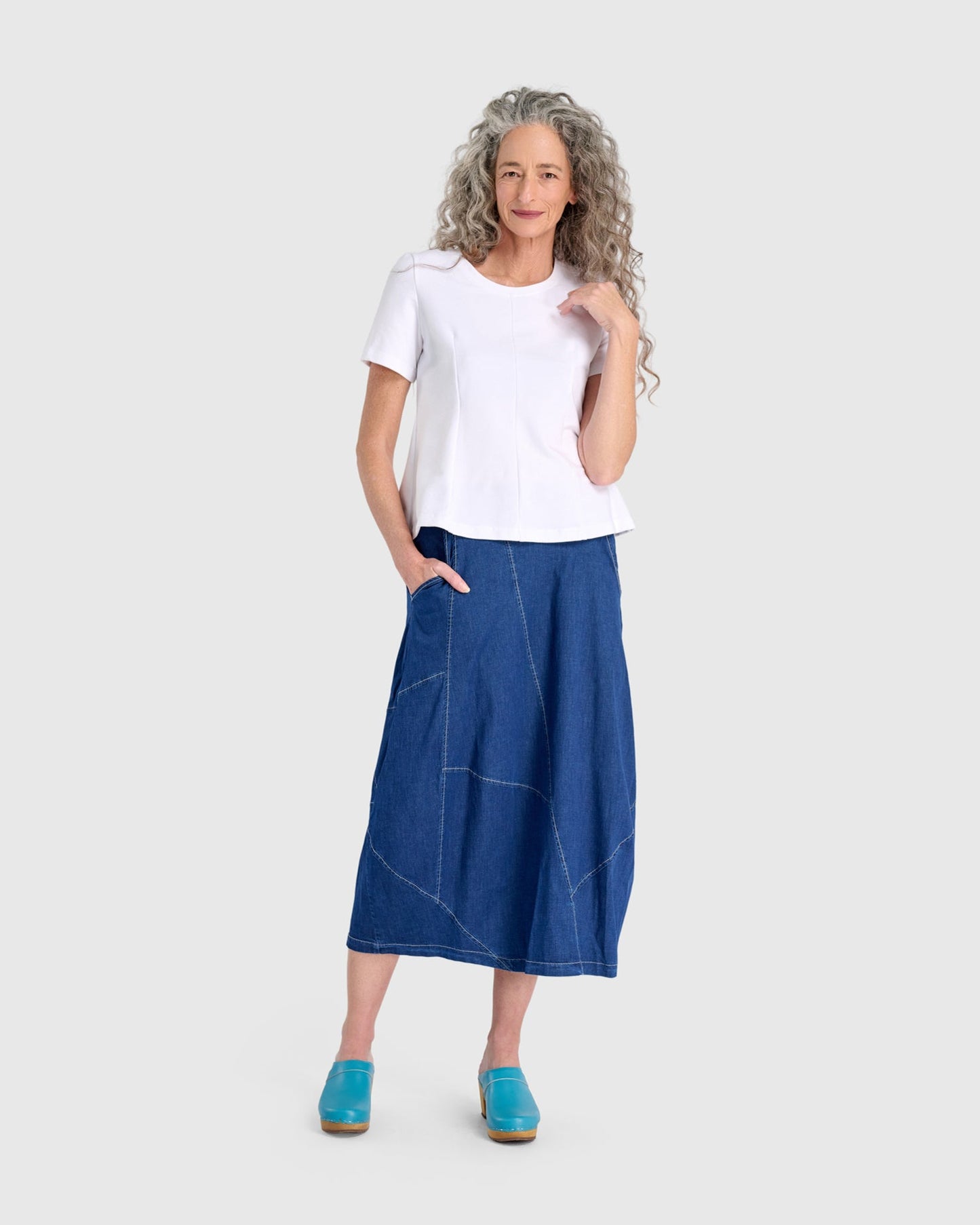 Carla Cocoon Skirt, Denim