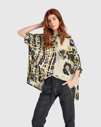 Coquina Camp Shirt, Beige Mix
