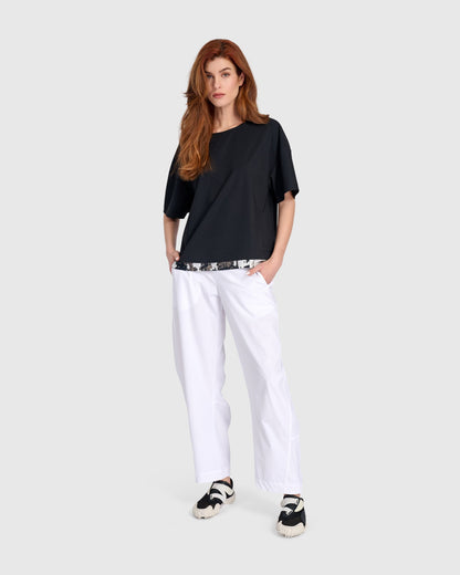 Tekbika Aero Boxy Tee, Black Graphic