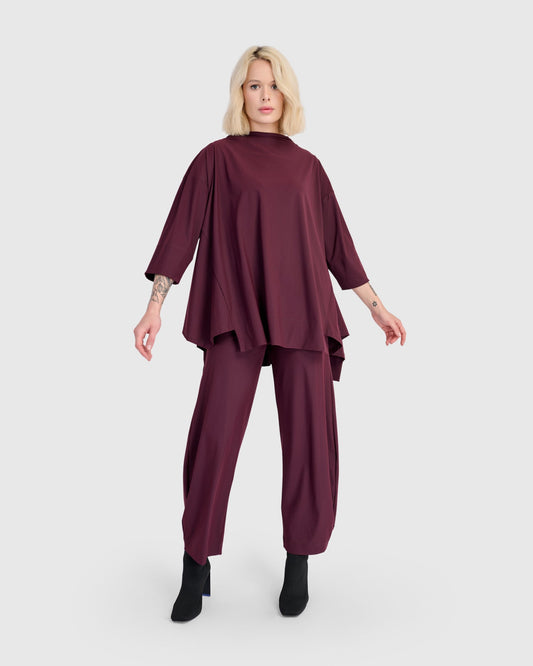 Essential Tekbika Trapeze Top, Wine