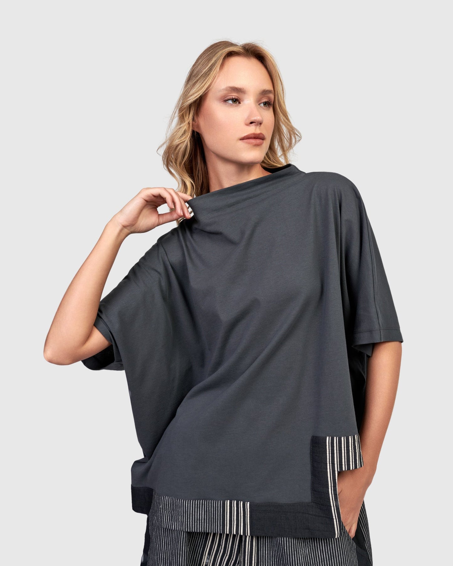 Urban On My Mind Boxy Top, Grey