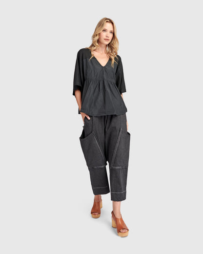 Urban Taffeta Butterfly Top, Black