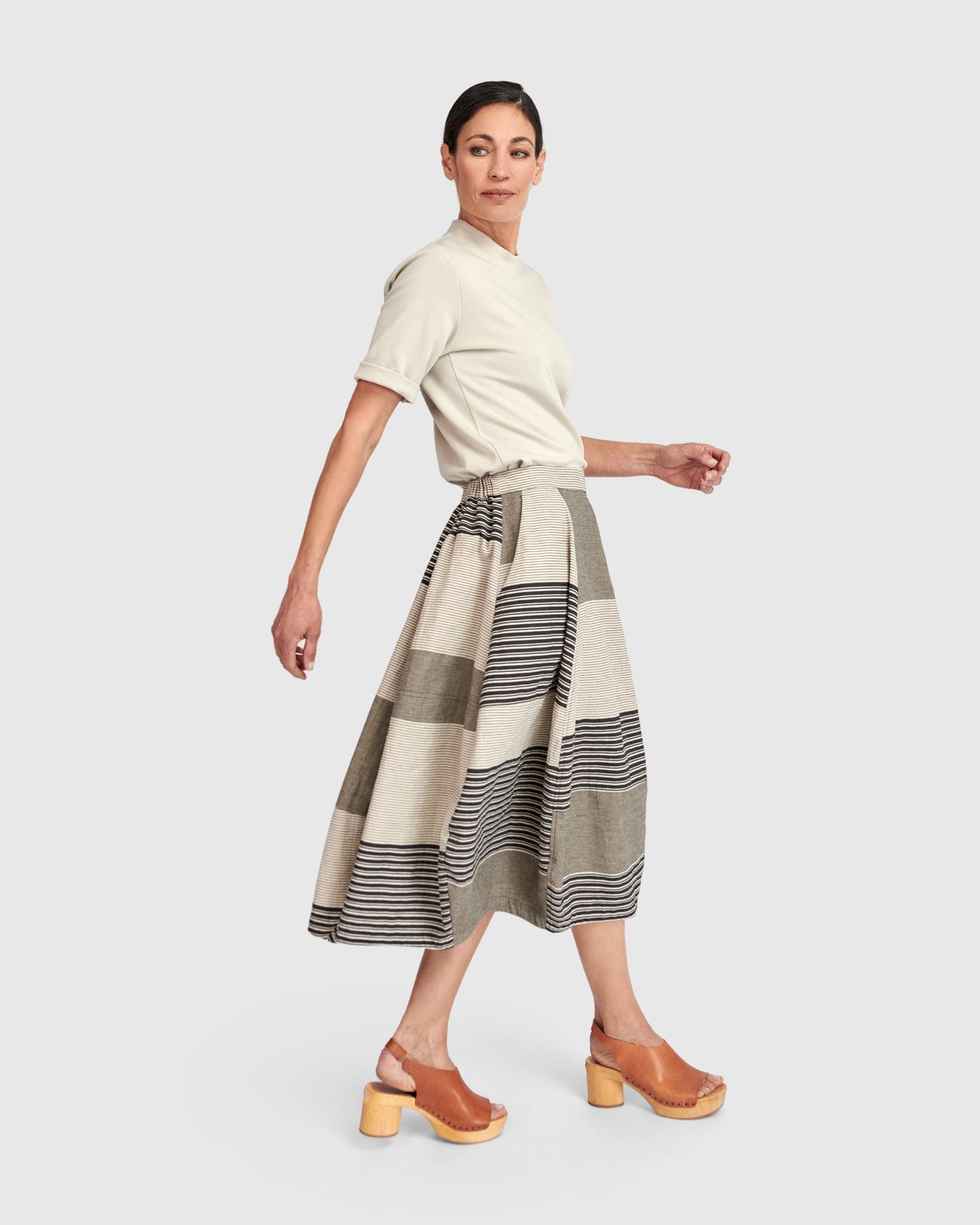 Urban Twilight Balloon Skirt, Sand Stripes