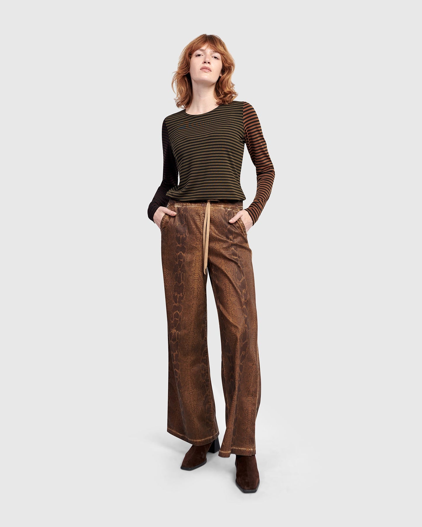Python Wide Leg Stretch Jeans, Boa